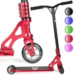 Land Surfer Stunt Scooters - Pro Scooter for Tricks and Stunts Stunt Scooter PRO Edition - Chrome Red - Scooter for Kids Ages 8-12 Teens Boys and Girls