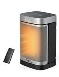 DREO Space Heaters for Indoor Use, 1500W Electric Heater for Bedroom Home Office, Safe PTC Ceramic Heater with Thermostat, Portable Heaters with Remote, 70°Oscillation, 12H Timer, 5 Modes