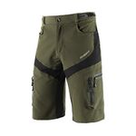 BERGRISAR Men's Cycling Shorts MTB Mountain Bike Bicycle Shorts Zipper Pockets 1806BG Army Green Size Large