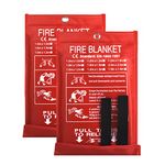 2 Pack Fire Blanket, Fiberglass Fire Blanket Emergency Safety Suppression Firesafe Guardian for Kitchen, Fireplace, Car and People (40 x 40 Inch)