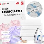 100 Pcs Writable Iron on Clothing Labels, Fabric Labels Name Tags for Daycare, Nursing Home, Camp, School, Laundry, Organizing, Washer & Dryer Safe, with 1 Permanent Fabric Marker, Size 0.6'' x 1.97''