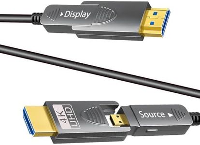 AzuFlt 15PCS 15ft 4K HDMI Cable, Fiber Optic HDMI Cable, Micro HDMI to HDMI, Detachable Type A+Type D,18Gbps Ultra Speed, 4K 60Hz,Slim Flexible, Long Extended HMDI Cable, DVI to HDMI
