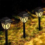 LAMTREE Solar Lights Garden Outdoor (Classic) LED Solar Path Light Ground for Lawn Landscape Patio Yard Pathway Walkway Driveway Sideway (Warm White, 8 Packs)