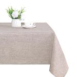 XWZO Faux Linen Tablecloth Rectangular - Wrinkle Free Washable Rectangle Table Cloth for Dining Room, Outdoor Picnic, Camping Dust-Proof Oblong Table Cover for Indoor Use, Stone, 60 x 102 Inch