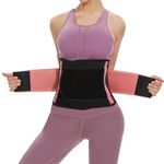 SIHOHAN Waist Trainer Belt Men Women Corset Tummy Control Waist Trainer Women Body Shaper Workout Sports Girdles Band with Dual Adjustable Belly Sauna Sweat Belt(Pink,L)