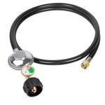 SHIENSTAR 2FT Upgraded Propane Regulator Hose with Gauge, LP Gas Regulator for Most LP Grill, Fire Pit, Heater,etc - 3/8 Female Flare Fitting