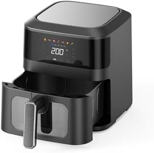 Healthy Choice 5L Digital Air Fryer with Non-Stick Basket, Clear Viewing Window, Touch Control Display, 7 Preset Cooking Programs, Adjustable 80°C–200°C Temperature and Dishwasher-Safe Parts – Black