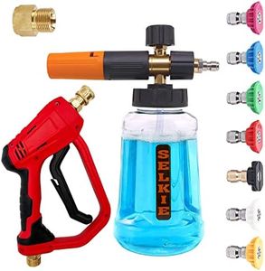 Selkie 5000PSI Pressure Washer Gun with Foam Cannon, Pressure Washer Sprayer Gun with Dual Adjustable Snow Foam Lance with 7pcs Nozzles,1/4" Quick Connector,4350PSI