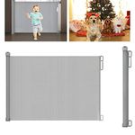 Retractable Stair Gate for Baby Pet, Extra Wide Baby Gate One-Hand Operation Safety Gate, Kids Safety Gate for Stairs, Hallways, Kitchen, Garden, Indoor and Outdoor 130 * 88.9cm(W*H)