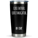 KLUBI Father's Day Gifts from Daughter Like Father Like Daughter Mug Funny Dad Birthday Gifts From Daughter 20 Ounce Dad Tumbler Fathers Day Drinking Cup From Daughter Dad Gifts Girl Dad Gifts Dad Cup