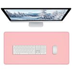 Dapesuom Large Gaming Mouse Pad, Extended Mousepad with Stitched Edges, Water Resist Keyboard Pad with Non-Slip Base, Big XXL Mousepad Desk Mat for gamer, Laptop, Computer, Office, 31.5x15.7in, Pink