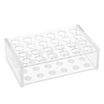 OLYCRAFT 24 Sockets Acrylic Clear Test Tube Rack Transparent Acrylic Test Holder Rack Centrifuge Tube Holder Labortory Display Stands for 5ml Test Tubes Chemistry Laboratory - Hole: 14mm 3.5mm