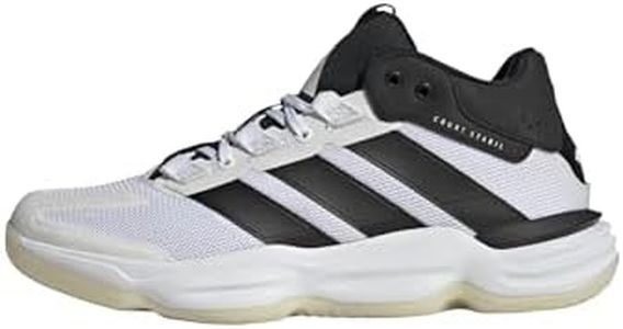 adidas Men's Courtstabil Indoor, White/Black/White, 9.5