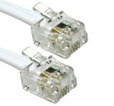 Relloh ADSL Cable RJ11-RJ11 Essential DSL, Modem, BT Broadband Connectivity - Premium Quality Stable Signal Gold Plated Connectors (15m)