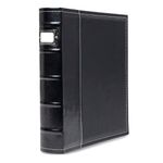 Bellagio-Italia 3 Ring Binder - 1 Inch Ring Stores up to 250 Pages - Classy Faux Leather Binder for Presentations, File Storage, and Trading Cards, Black 1-Pack (30303)