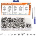 HELIFOUNER 480 Pieces Computer Standoffs Screws Assortment Kit for 2.5" SSD, Hard Drive, Computer Case, Motherboard, Fan Power Graphics with Screwdriver, Silver