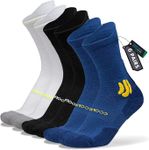 BRISIRA Coolmax Bamboo Viscose Compression Anti Blister Hiking Socks Crew Mid Calf Moisture Wicking Anti Odor Tennis Cushion