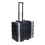 Crossrock Stackable Rack Case with Wheels fits 5U-Standard, 19.25” Depth, Polyethylene Hard-Shell Construction with Heavy Duty Hardware-Black (CRA9605UW)