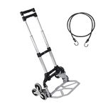 WB WELBUILT - CREATION WITH PERFECTION 75 Kg Stair Climbing Portable Aluminium Hand Truck | 1 Year Warranty | Foldable Wheels, Telescoping Home, Office & Industrial Use (75 Kg Stair Climbing)