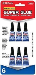BAZIC Products Single Use Super Glue – Mini Small Tube for Crafting, Fabric, Ceramics, Plastic & DIY Repairs, Fast-Drying Clear Glue for Home, School & Office, 6/Pack, 24-Packs