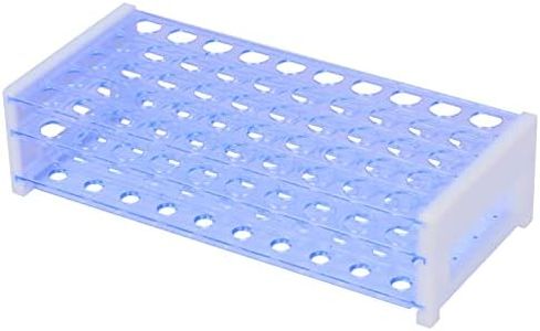 stonylab Gradillas de Tubos de Ensayo, Estante Tubo de Ensayo de Plástico Azul Desmontable de 3 Niveles Titular de Tubo Estante para Experimentos Científicos de Laboratorio, 16 mm 50 Lugares