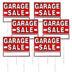 6pcs Garage Sale Sign, Garage Sale Signs with Stakes, 16x12 inch Double Sided Yard Sale Signs Waterproof Garage Sale Sign for Sales Event