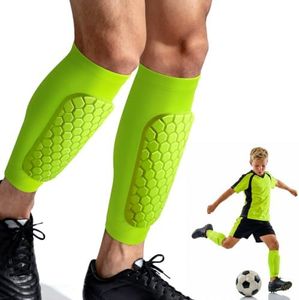 XZQTIVE Soccer Shin Guards Shin Defender for Kids Youth Adult, Ski Shin Guards Calf Compression Sleeve with Honeycomb Shin Pads