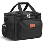 Insulated Lunch Bag Large Lunch Tote (15L), Lunch Box, Thermal Cooler Bag with Adjustable Shoulder Strap for Women Men Office Work (Black)