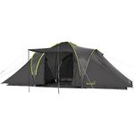 Skandika dome tent Daytona 6-person | family tent with 3 sleeping cabins, 3000 mm water column, 195 cm peak height, mosquito mesh, sun canopy | camping tent for family and friends (Anthracite/Green)