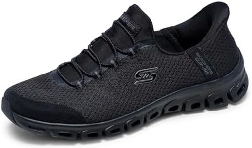 Skechers Women's Glide-Step - Pursuit Hands Free Slip-Ins Sneaker, Wide Fit - Black/Black, US 7