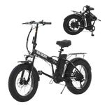 LSBIKE 20 Inch Fat Tire Electric Bike Folding Electric Bicycle with 250W Motor Removable 36V Battery 7 Speed Drivetrain City Bike Portable E-bike Electric Mountain Bike for Unisex Adult