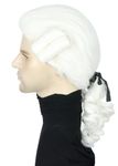 Topcosplay Men or Women Colonial George Historical Judge Costumes Wig White Halloween Wigs