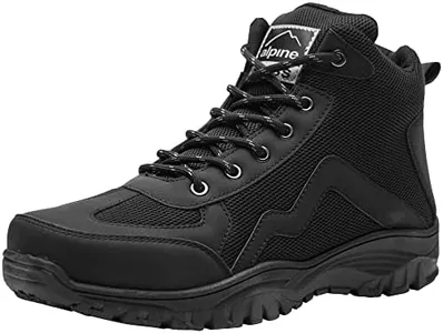 Alpine Swiss Brent Men's Lightweight Hiking Boots | Durable Outdoor Walking Shoes Enhanced Grip Comfortable Fit RUNS LARGE Size Down BLK 12