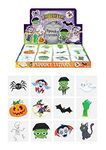 Henbrandt 48 x Mini Temporary Tattoos for Children 12pc Packs Kids Halloween Party Bag Favours Loot Bag Fillers Spooky Lucky Dip Trick or Treat Favours for Boys and Girls