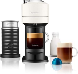 Nespresso Vertuo Next Coffee Machine by De'Longhi – Aeroccino Milk Frother, 6 Cup Sizes, White