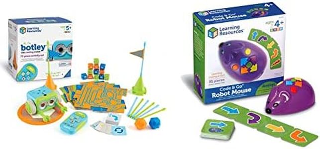 Learning Resources Botley the Coding Robot Activity Set and Code & Go Robot Mouse (31 Piece) | Coding STEM Toys for Kids Ages 4+
