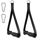 BELLE VOUS Resistance Band Handle, Heavy Duty Exercise Gym Handles For Fitness Workout Bands, Pilates, Tricep Exercise, Strength Trainer, Gym Cable Machine Attachments with 2 Strong Carabiner Hooks