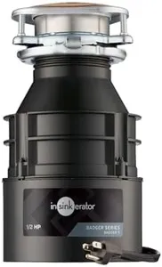 InSinkErator Badger 5 Garbage Disposal with Power Cord, Standard Series 1/2 HP Continuous Feed Food Waste Disposer, Badger 5 W/C, No Size, Black/Gray