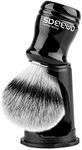 Synthetic Badger Shaving Brush with Black Holder Stand Anbbas 2IN1 Resin Handle Foam Brush Set for Men Close Wet Shave