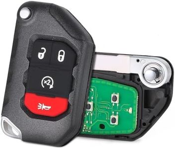 Aichiyu 3+1 Buttons Flip Smart Remote Key Fob Replacement Fits for Jeep Wrangler 2018-2025 Gladiator 2019-2025, FCC ID: OHT1130261, P/N: 68416784AB, 68416784AA, 68416784
