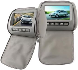 2pcs 7 inch HD Car Headrest LCD Video Player with Zipper Cover Remote Control Gray