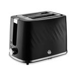 Swan ST14071BLK Windsor 2 Slice Toaster with 7 Browning Levels, Defrost/Reheat/Cancel Functions, Self-Centring Functions and Removable Crumb Tray, 900W, Black