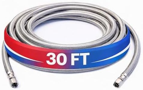 LONG Refrigerator Hose (30 FT) - Universal Fit to ALL Refrigerator Brands - Icemaker Water Supply Line - ¼” x ¼” Connections - Refrigerator Supply Hose for Ice & Water