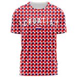 Purple Print House Croatia Retro Football Shirt for Men 3D Printed Inspired Pattern Custom Name and Number Croatian Text Tshirt, L, Red