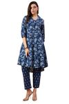 TANISHA Women's Cotton Blend Co-ord Set, (Medium, Biscay Blue)