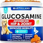 Glucosamine for Dogs - Advanced Hip and Joint Supplement for Dogs - Glucosamine Chondroitin for Dogs - Dog Joint Pain Relief - MSM - Support Dog Joint Supplement Health - 120 Chews