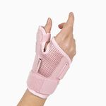 BraceUP Thumb Splint Brace Right Left Hand - Spica Splint, CMC Thumb Brace with Thumb Support, for Arthritis, Tendonitis, Carpal Tunnel Pain Relief and Thumb Sprain (Pink)