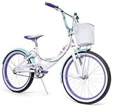 Huffy Girly Girl 20 Inch Girls Bike + Basket - White, Blue & Purple 6-9yrs.