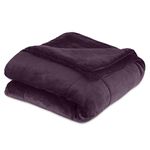 Vellux Plush Luxury Super Soft, Fluffy and Fuzzy Comfortable Lightweight, Warm and Cozy Microfiber Blanket for All Season, King, Plum