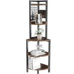 Dripex 60 inch Tall Corner Shelf, 5 Tier Free Standing Floor Shelves, Industrial Corner Bookcase Ladder Shelf Plant Stand for Living Room, Kitchen, Bathroom